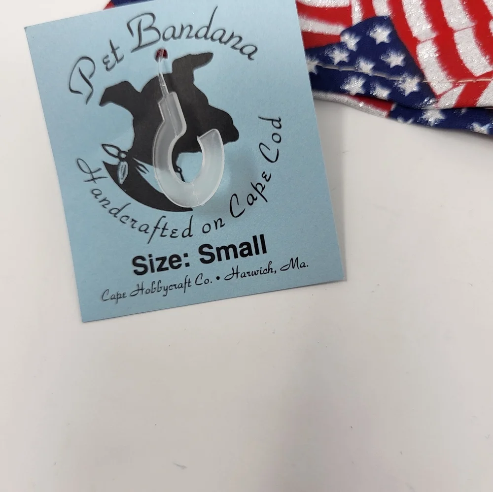 Small Pet Bandana‎ USA Flag Patriotic 4th of July New Shimmer